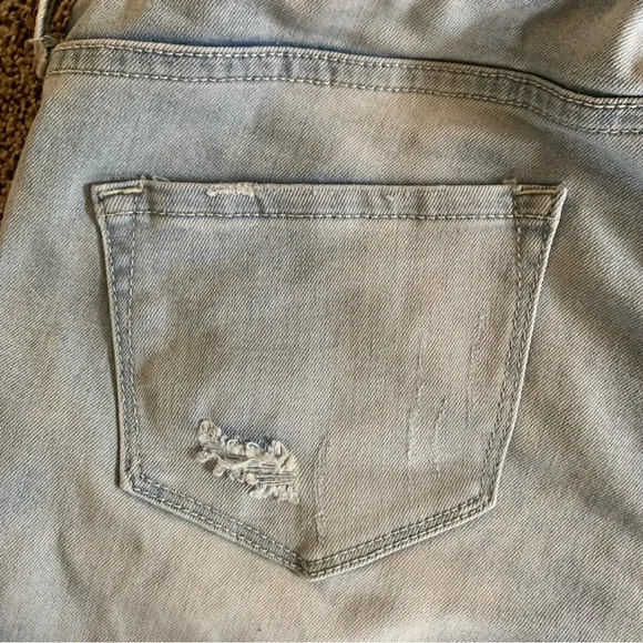 Blanqi Maternity Jeans 4 Over the Belly Light Wash Distressed Women's Jeans - Picture 8 of 9